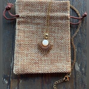 Moonstone Sun Shaped Pendant Moonstone Necklace Minimalist Crystal Necklace